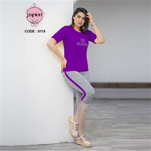 ست تیشرت و شلوارک زنانه والنتینو کد 81153
