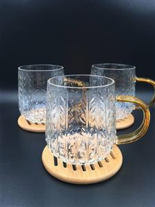 لیوان پیرکس دسته عسلی