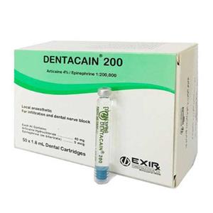 بی حسی دندانپزشکی (کارپول) 4% دنتاکائین – اکسیر 
