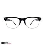 عینک مطالعه با نمره  3.00 و فریم مشکی رنگ کلاب مستر و دسته فنری مدل CM58