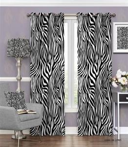 پرده پانچی شیک و ساده سیاه و سفید طرح گوره خری