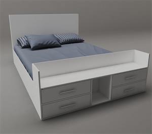 تخت خواب چوبی دونفره کاتن مدل 906