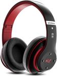 Bluetooth Headphones Over Ear 40 Hours Playtime Foldable Wireless with 6EQ Modes Built-in Mic Headset and Wired Hi-Fi Stereo FM/SD/TF for Mobile/PC/TV (Red) ارسال 10 الی 15 روز کاری 