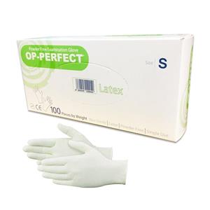 دستکش یکبار مصرف او پی پرفکت مدل Latex بسته 100 عددی