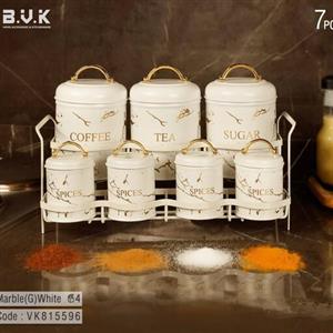 پاسماوری 7 پارچه بی وی کی ماربل سفید طلایی مدل 815596