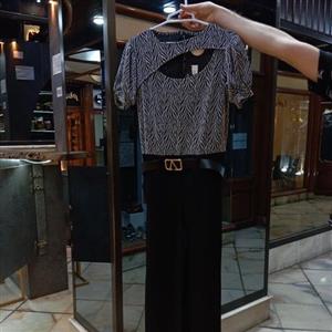 اورال مجلسی لمه ژاکارد دمپا گشاد  با کمربند