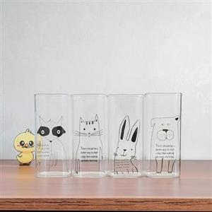 لیوان اسموتی پیرکس طرح حیوانات بدون حباب و خش