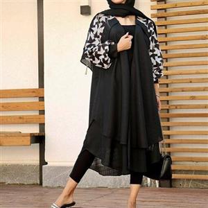 مانتو آستین چاپی حریر نازلی