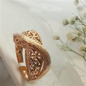 انگشتر استیل ژوپینگ اصل با آبکاری فوق العاده بالا مشابه طلا سایز 7