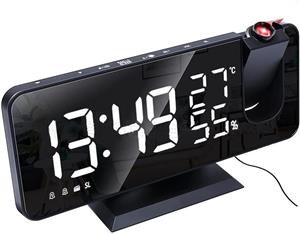 THE WHITE SHOP Clock Radios Projection Alarm and FM Dual AlarmLarge Clear Readout Digital for Bedroom White ارسال 10 الی 15 روز کاری 