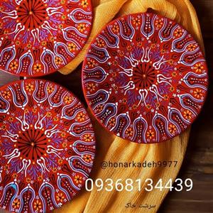 بشقاب میوه خوری ودیوارکوب سفالی سنتی میناعثمانی ضدآب شده رنگ به دلخواه