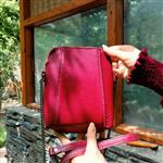 کیف دوشی زنانه چرم بزی طبیعی قرمز