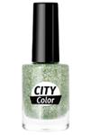 لاک ناخن سیتی کالر City color رنگ سبز شاینی شماره 104 گلدن رز Golden Rose