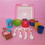 سرویس آشپزخانه گلنار ظرف و قابلمه اسباب بازی دخترانه (اسباب بازی سرویس آشپزخانه 13 تیکه )