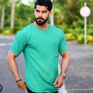 تیشرت مردانه یقه کوبایی آیوار