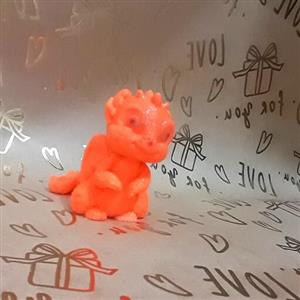 اسباب بازی عروسک اژدها نارنجی سیلیکونی.نرمالو