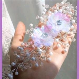 ریسه مو هفت رنگ پولکی ست ریسه مو بغلسری و گوشواره شیک ست هفت رنگ شیک تزیینات شینیون تاج عروس ریسه مو تل