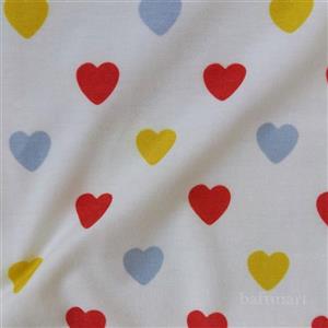 یکرو پنبه ترکیبی لایکرا نقش قلب های رنگی