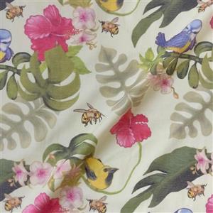 تریکو ویسکوز ترکیبی کشی نقش گل و زنبور