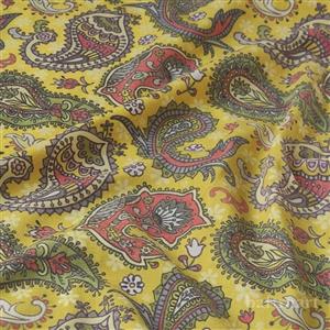 تریکو نخ ویسکوز لاکرا طرح بته جقه زمینه خردلی