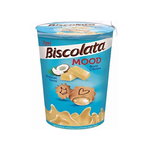 بیسکولاتا لیوانی شکلات سفید و نارگیلی125 گرم Biscolata Mood Beyaz