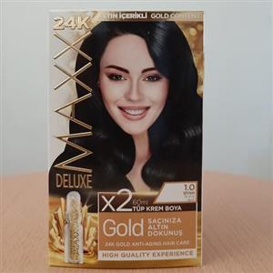 کیت رنگ مو  مشکی مکس دلوکس Maxx Deluxe Golden Hair Color Black 1.0