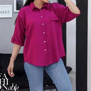 شومیز  دکمه دار یقه مردانه