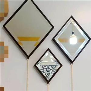 اینه لوزی سه سایزی قهوه ای