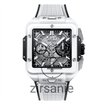 ساعت مچی مردانه هابلوت چهارگوش اسکلتون Hublot Square Bang Unico Gray Black