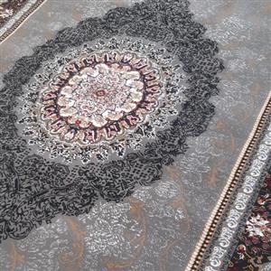 فرش ماشینی  6متری 440 شانه رنگ طوسی  کاشان