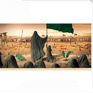 کتیبه سابلیمیشن پشت منبری طرح ظهرعاشورا (600 در 280)