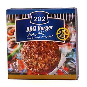 همبرگر ذغالی 90% گوشت 202 (4 عددی 400 گرمی) 