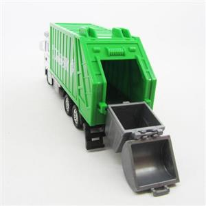 ماکت فلزی کامیون مکانیزه حمل زباله + سطل (MATERIAL TRUCK) (KDW 1:24) جعبه دار
