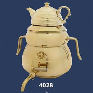 کتری قوری استیل طلایی کف چدن برند (اس لوکس) کد 4028