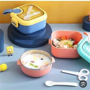 ظرف غذا با قاشق و قیچی کودک 750 میل لانچ باکس LUNCH BOX