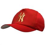 کلاه کپ بچگانه نگین دار رنگ قرمز طرح NY