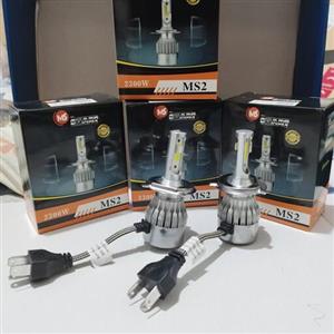 هدلایت ms2 پایه H4 دو کنتاک بسته دو عددی رنگ سفید سه فیش h4 ارسال رایگان