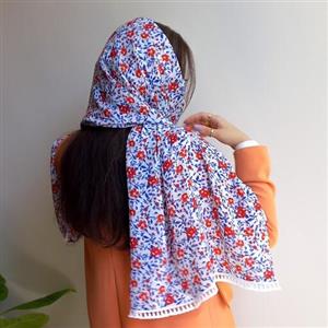 شال حریر نخ گلدار