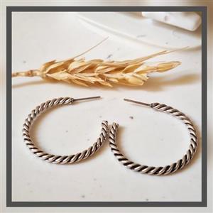 گوشواره حلقه ای روکش نقره سیاه قلم برند سیکس آلمانی کد I287