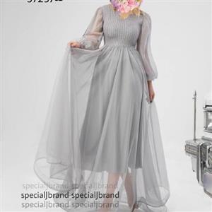 ماکسی لباس شب مجلسی لمه بارکدی و تور 