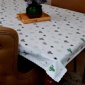 سفره ی پارچه ای زیرانداز  سایز 100 در 160 ساده ی دور تور دوزی