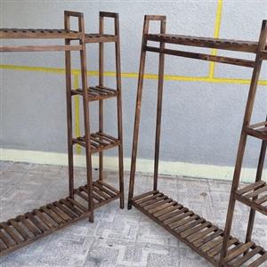 رگال لباس چوبی مکعبی شیب دار  نظم دهنده لباس و کیف و کفش