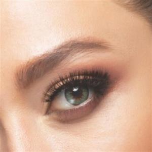 لنز چشم طبی رنگی سالانهrainbowمدل green3( tone303) رنگ سبز عسلی دور مشکی