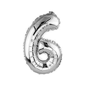 بادکنک فویلی عدد 6 هپی بری مدل silver