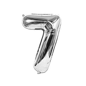 بادکنک فویلی عدد 7 هپی بری مدل silver