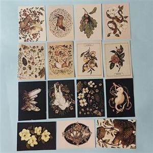 پک استیکر برش خورده تم کلاسیک ونتیج مستطیلی 15 عددی 