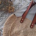 کیف ساحلی بافته شده با نخ رافیا مناسب برای تابستون بسیار بادوام و زیبا