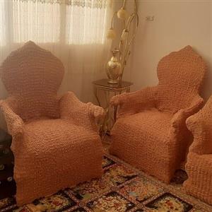 کاور مبل پارچه ای فری سایز پفکی ساده 8 نفره