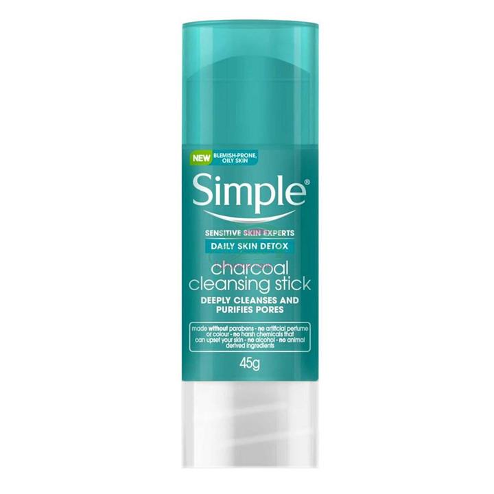 شوینده استیکی ذغالی سیمپل مدل Charcoal Cleansing Stick حجم 45G