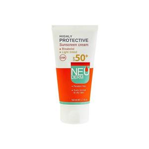 کرم ضد افتاب نئودرم SPF50 رنگی مناسب پوست نرمال خشک میل بژ روشن Neuderm Tinted Sunscreen Cream 50ml 